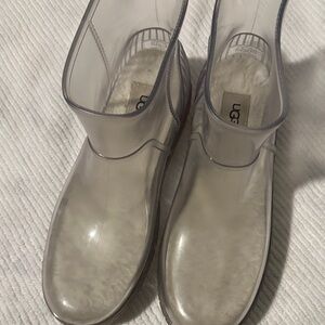 UGG Transparent Boots with White Fur Lining